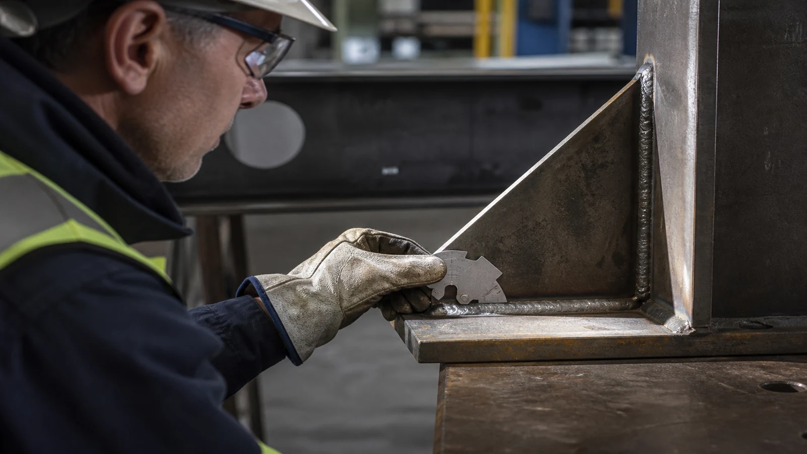 UK weld inspection gauge context for search: how to measure fillet weld with gauge set UK